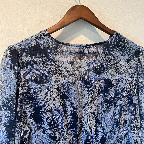 Joie Floral Layered Sheer Sleeve Flowy Dress in Parisian Paisley XL - Picture 14 of 15